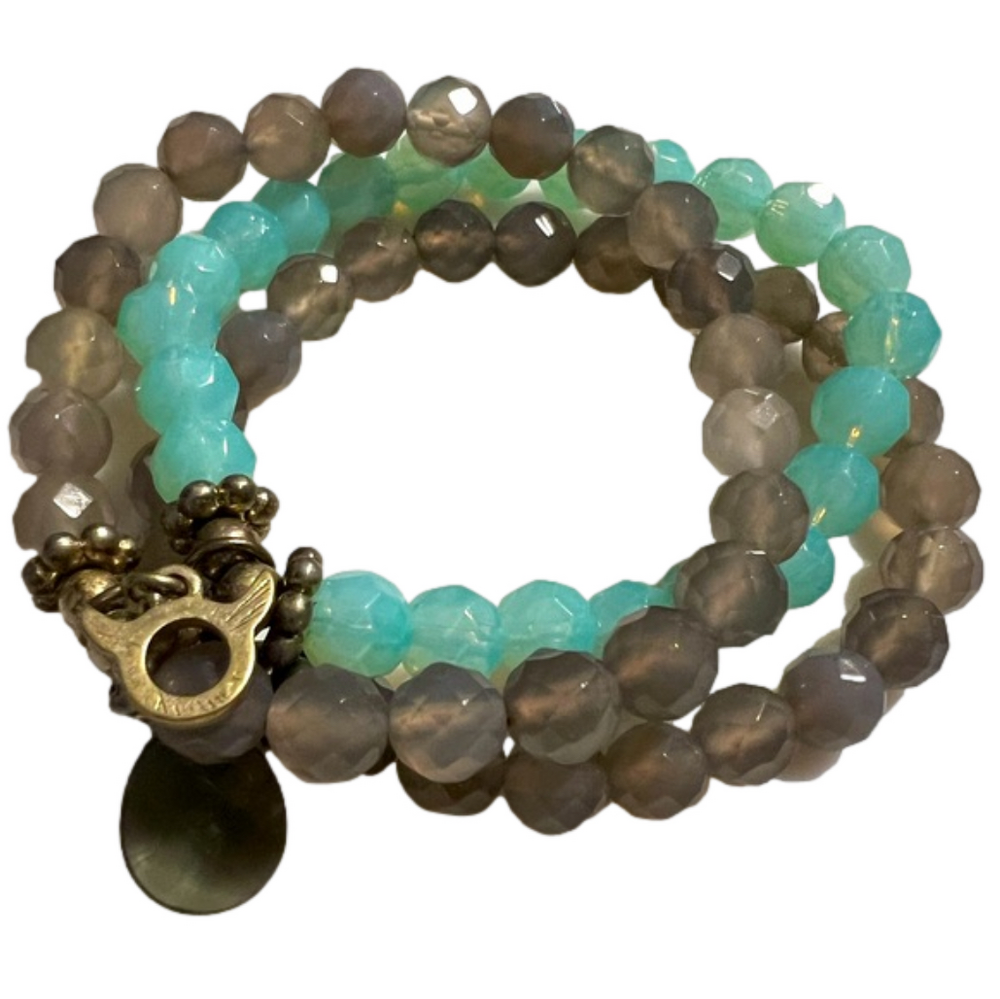 Triple Layered Beaded Taurus Symbol Bracelet